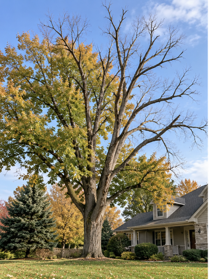 Dead wood in a tree that is declining